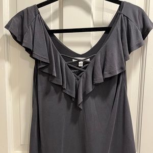 Grey Ruffled Top (Small)